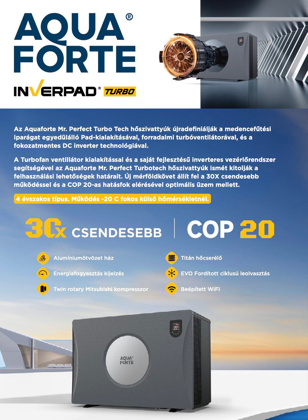 Aquaforte Mr.Perfect Turbo Tech 17,2 kW Hőszivattyú